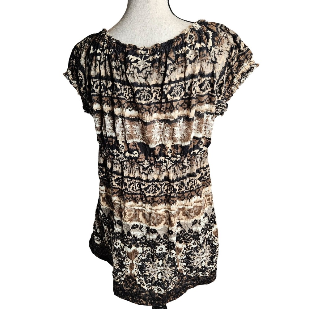 Babydoll Y2K Brown‎ Boho Small Blouse - Picture 4 of 8